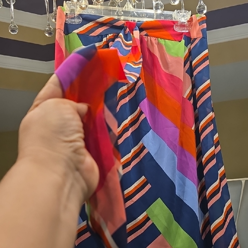 Trina Turk Multicolor Striped Midi Skirt Size M - Picture 5 of 13